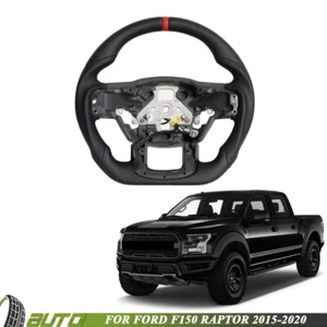 For Ford F150 Raptor 2015-2020 Steering Wheel Napa Leather Flat Button W/ Heated - Picture 1 of 9