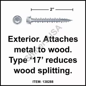 (2500) Tornillo Polegripper tipo 17 10-14 x 2 cabezal de lavadora hexagonal alto #138288 - Imagen 1 de 1