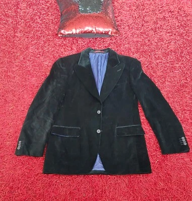 Blazer Carolina Herrera Lujo Terciopelo Negro - Chaqueta Elegante Para Hombre Talla XL Foto 1 de 4