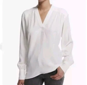 Helmut Lang Kimono Jacquard Shirt Size Small Ivory White V-neck MSRP $495 - Picture 1 of 6