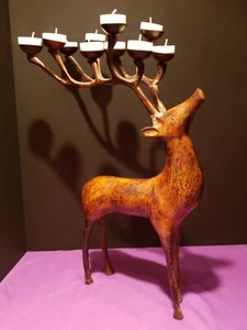 Weihnachten Rentier Kerzenhalter Kandelaber Metall Teelicht Geweih 10 Punkt 20"  - Bild 1 von 20