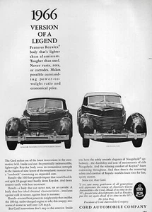 1966 Cord 810 Sportsman Original Print Ad - Picture 1 of 1