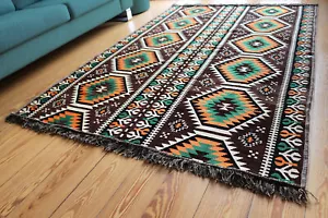 Tappeto orientale 135 x 200 cm, kilim, tappeto, tappeto, passatoia, arte damascata S 1473 - Foto 1 di 7