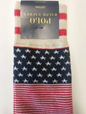 🇺🇸 Polo Ralph Lauren CALCETINES AMERICANA CREW 4 de julio ROJO BLANCO AZUL Para hombres Grandes Foto 1 de 4