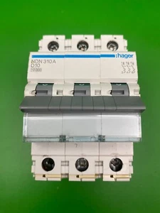 Hager NDN310A D10 10A 3 Phase MCB - Picture 1 of 4