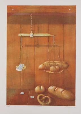 Walter Heckmann/großformatige Farblithographie/handsigniert/300 Exemplare/1985/5 - Bild 1 von 3