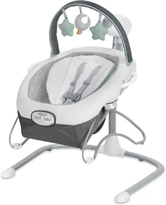 Graco Soothe 'n Sway LX Baby Swing with Portable Bouncer Derby Fashion - Picture 1 of 13