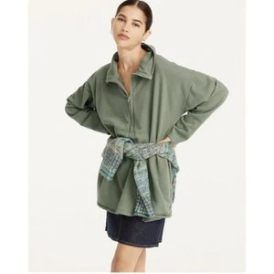 J. Crew University Terry Long Half Zip Tunic Size Small S - Picture 1 of 2