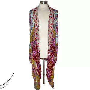 Free People Little Wing Kimono OS donna rosa multicolore maniche ad ala d'angelo - Foto 1 di 9