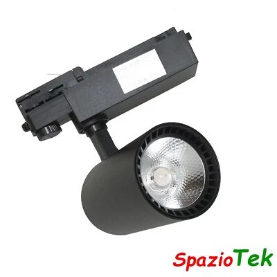 Faretto led a binario 30w 220v Trifase Nero illuminazione per binario FB-13-30W - Immagine 1 di 4