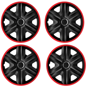 15" Wheel Covers Hub Caps 15 Inch Wheel Trims Trim Set Of 4 Plastic [RED FAST] - Picture 1 of 4