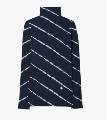 Tory Burch TIE DYE SEAMLESS LONG-SLEEVE MOCKNECK 尺寸 M(全新带标签) — 第 1/4 张图片