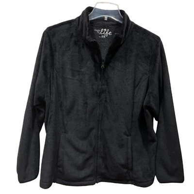 2X Made For Life 2X Black Long Sleeve Full Zip  XXL fur/fleece pockets track - Image 1 of 4