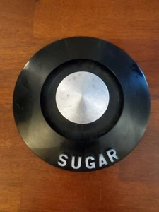 Vintage Black & Aluminum Sugar Canister Replacement Lid Only 5.5" Diameter - Picture 1 of 2