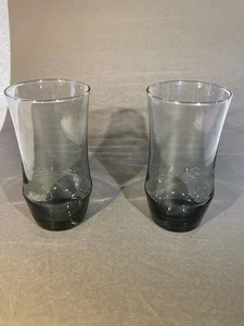 2 vasos de vidrio Libbey Impromptu 5" gris humo peltre 12 oz MCM (979) de colección - Imagen 1 de 1