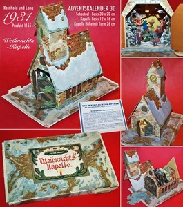 ALTER ADVENTSKALENDER REICHHOLD & LANG WEIHNACHTS-KAPELLE 1931 SAGENHAFT D. BAUM - Bild 1 von 18