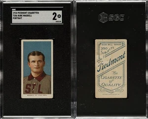 1909-1911 T206 Rube Waddell Portrait St. Louis HOF Piedmont 350 SGC 2 - Picture 1 of 1