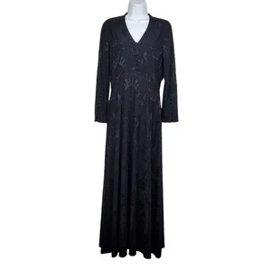 Maxi Vestido para Mujer Soft Surroundings Gypset Negro Brocado Talla XS NUEVO SIN ETIQUETAS - Imagen 1 de 9