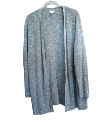 Cárdigan J Jill Frente Abierto Gris Jaspeado XL Mangas Largas Lagenlook Minimalista Foto 1 de 4