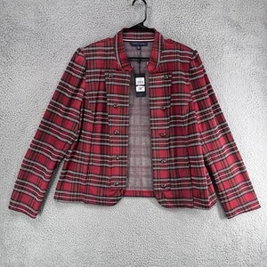 Tommy Hilfiger Jacket Womens XXL Red Band Military Knit Open Front Stretch J5 - Picture 1 of 9