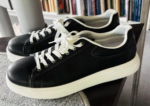 Coole Sneakers Schuhe TRUSSARDI Collection Uomo Schwarz Weiß Leder Gr. 44 Top! - Bild 1 von 5