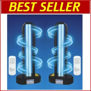 Lot de 2 lumières UV-C 38W pour élimination des moisissures - Désinfectant intérieur avec minuterie - Photo 1 sur 11