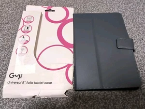 Goji 7" - 8" Tablet Folio Case Grey Faux Leather Stand Soft Lining - Picture 1 of 2