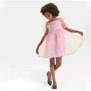 Pokemon Pikachu Girl's Organza Babydoll Mini Dress Pink Size (M) 8 - Picture 1 of 14