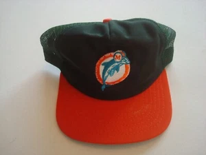 MIAMI DOLPHINS MARINO  NEW ERA TRUCKER    80S  90S SNAPBACK HAT CAP VINTAGE S1 - Picture 1 of 5