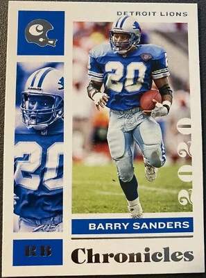 2020 Panini Chronicles Barry Sanders #33 Detroit Lions Card! - Image 1 of 2