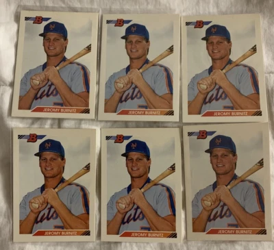 😮 1992 Bowman Baseball #189 Jeromy Burnitz RC New York Mets (6 Total) MINT - Image 1 of 4
