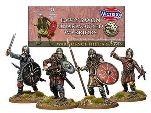 Victrix Warriors Of The Dark Ages 28mm Early Saxon Unarmoured Warriors - VXDA016 - Picture 1 of 14