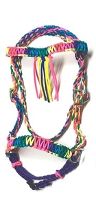 Pony Bitless Bridle Pony Side Pull Hackamore Pony Tack Rainbow - Picture 1 of 1