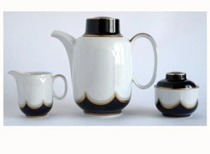 Antique collectible Porcelain Coffee Set Echt Kobalt 1960 Germany Unique Mark - Picture 1 of 5