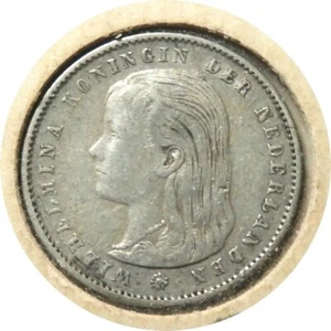 elf Netherlands 25 Cents 1897 Silver - Picture 1 of 2