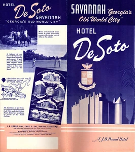 Hotel DeSoto Savannah Georgia Vintage Travel Brochure Photos Circa 1940's - Picture 1 of 3