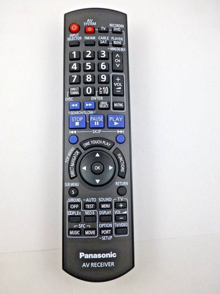 N2QAKB000069 NEW PANASONIC OEM A/V RECEIVER REMOTE CONTROL - Image 1 of 4