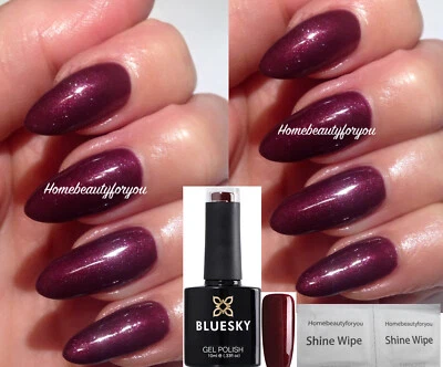 BLUESKY GEL NAIL POLISH RED BURGUNDY DARK LAVA 80537 NAIL LED UV SOAK OFF