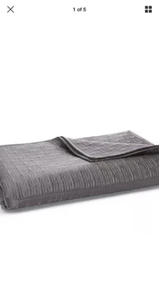 Hudson Park Artesia GRIS HUMO Acolchado F/QUEEN Cobertor + 2 Fundas Estándar, NUEVO Foto 1 de 4