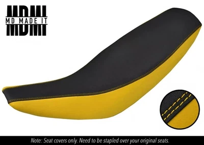 FUNDA ASIENTO VINILO AGARRE PERSONALIZADO NEGRO Y AMARILLO PARA SUZUKI DR 125 08-13 Foto 1 de 4