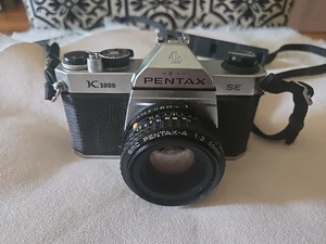 Asahi Pentax K1000 SE 35mm SLR Brown 50mm 1:2 Lens - Picture 1 of 7