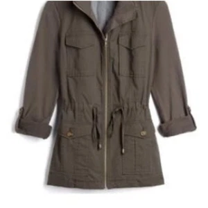 MARKET & SPRUCE | Women’s Olive Green Ripley Knit Sleeve Cargo Jacket size 1X - Picture 1 of 13