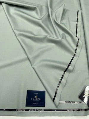SCABAL Suiting Fabric Sage GREEN Super 100s Wool "New Deluxe" made in UK 3,50m - Image 1 of 4