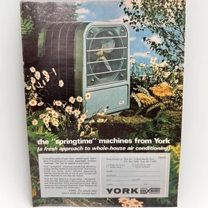 1976 York Springtime Machines Flower Air Conditioner HVAC Vintage Print Ad Borg - Picture 1 of 3