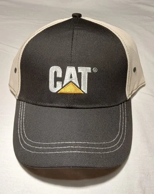 Tapa de seis paneles Caterpillar bordada ajustable blanco y negro OSFM / NUEVA CON ETIQUETAS Foto 1 de 4