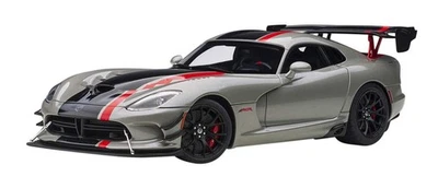 AUTOart 1/18 DODGE VIPER ACR Metallic Silver Black Stripes 71733 Diecast... - Photo 1/4