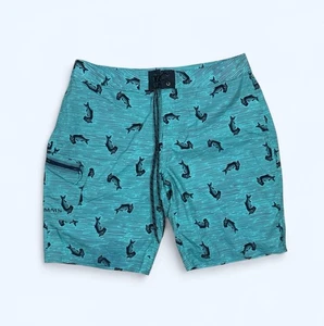 Simms Fishing Products Men's Green Fishing SolarFlex Board Shorts Size 38 NWOT - Picture 1 of 6
