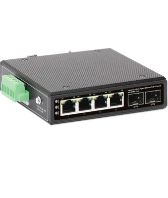 DEAL! Intellinet 4-Port Industrial Gigabit Ethernet PoE++ Switch w/ 2 SFP Ports - Image 1 of 4