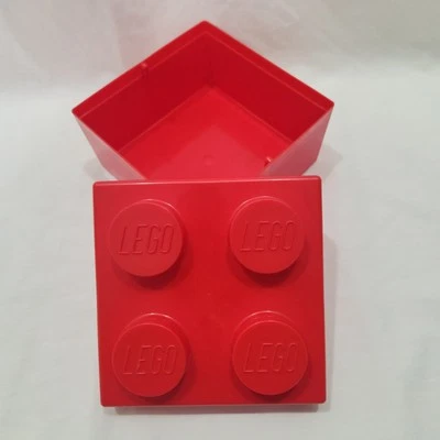 LEGO Red Storage Brick 2 x 2 Storage Cube 4 Stud Case Container Item 853234 - Image 1 of 4