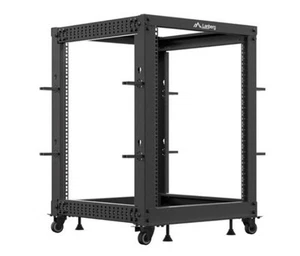 5901969446951 Rack otwarty 19'' 15U 600x600-1100 regulowany czarny LANBER - Zdjęcie 1 z 7